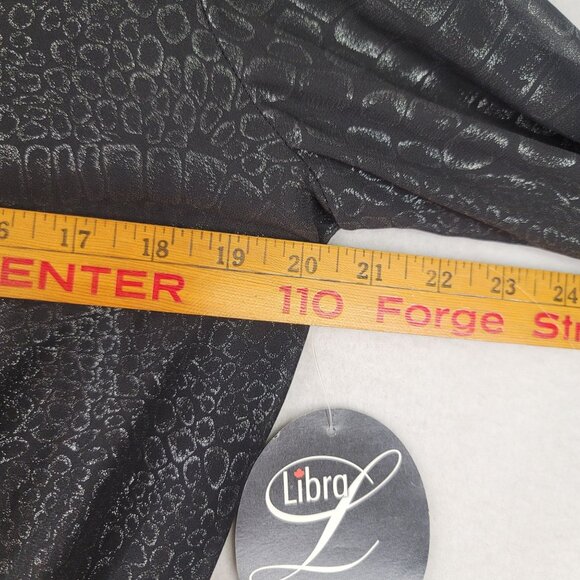 Vintage 90s Libra Black Sheer Snake Print Blouse Elastic Waist Small Canada - Picture 9 of 10